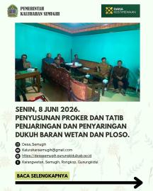 PENYUSUNAN RANCANGAN PROGRAM KERJA DAN TATIB PENJARINGAN DAN PENYARINGAN (DUKUH BARAN WETAN DAN DUKU